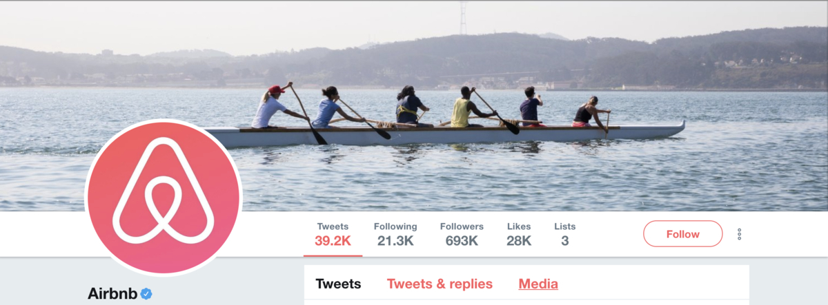 Twitter Header AirBnB Example